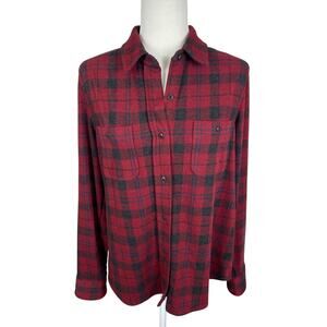 Faherty Legend Sweater Shirt Button Up Plaid Stretch Flannel Women's Size Medium
